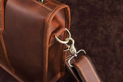 Vintage Leather Mens Laptop Handbag Work Bag Business Bag Shoulder Bag For Men