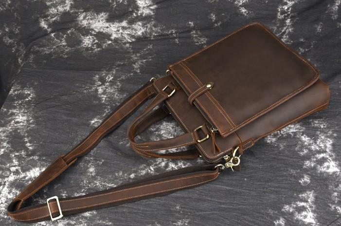 Retro Leather Men Vintage Briefcase Handbags Shoulder Bags Business Ba ...