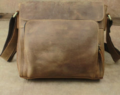 Leather Brown Mens Vintage Small Side Bag Shoulder Bags Small Messenger Bag For Men