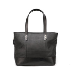Fashion Coffee Leather Men Womens 14 inches Black Tote Bag Shoulder Tote Bag For Men