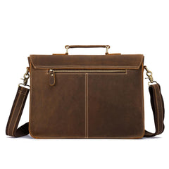 Vintage Brown Leather Men's Professional Briefcase 13‘’ Laptop Shoulder Briefcase For Men