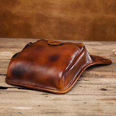 Cool Leather Men's Belt Pouch Waist Bag Small Side Bag Drop Leg Bag For Men