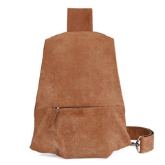 Cool Brown Leather Mens Sling Bag Sling Shoulder Bag Chest Bag Sling Crossbody Bag For Men