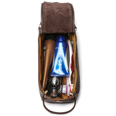 Cool Brown Leather Men's Box Clutch Bag Portable Bag Mini Handbag for Men