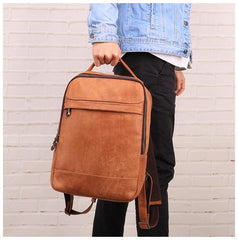 Cool Leather Mens 13inch Computer Backpack School Backpack Travel Backpack for Men