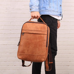 Cool Leather Mens 13inch Computer Backpack School Backpack Travel Backpack for Men