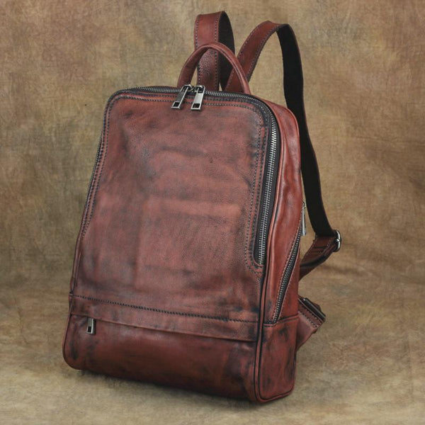 Vintage Leather Men's Backpack 13'' Laptop Backpack School Backpack For Men
