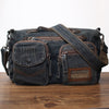 Black Denim Side Bag Mens Denim Messenger Bags Vintage Denim Crossbody Bag For Women - Side View