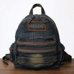 Denim Womens Backpack School Backpacks Vintage Denim Blue Backpacks For Women