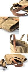 Simple Leather Canvas Womens Mens Small Tote Shoulder Bag Messenger Bag Canvas Handbag For Men Women