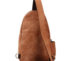 Cool Camel Leather Chest Bag Sling Bag Sling Crossbody Bags For Men