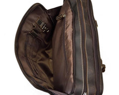 Vintage Leather Mens 14inch Briefcase Handbags Laptop Bag Work Bag For Men