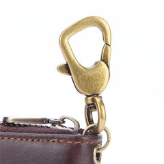 Cool Brown Leather Men's Car Key Wallet Short Small Key Wallet For Men