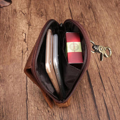 Small Mens Leather CELL PHONE HOLSTER Belt Bag Belt Pouch Waist Bag For Men