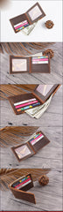 Vintage Mens Brown Leather's Bifold Small Wallet Black Front Pocket Wallet For Men