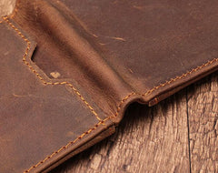 Simple Vintage Mens Leather Small Wallet Bifold billfold Wallet for Men