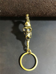 Skull Brass Keyring Key Chain Biker Gold Keyring Key Holders Skull Keyring Skull Key Chain for Men