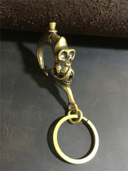 Skull Brass Keyring Key Chain Biker Gold Keyring Key Holders Skull Keyring Skull Key Chain for Men