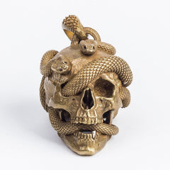 Skull&Snake Keyrings Brass Moto KeyChain Hook Keyring Skull Moto Key Holder Key Chain Key Rings for Men