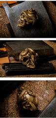 Skull&Snake Keyrings Brass Moto KeyChain Hook Keyring Skull Moto Key Holder Key Chain Key Rings for Men