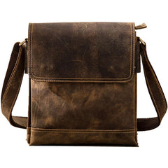 Small Leather Vintage Mens Cool Messenger Bags Side Bag Shoulder Bags  for Men