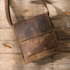 Small Leather Vintage Mens Cool Messenger Bags Side Bag Shoulder Bags  for Men