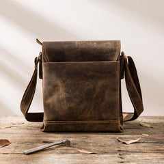 Small Leather Vintage Mens Cool Messenger Bags Side Bag Shoulder Bags  for Men