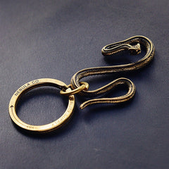 Snake Brass Keyring Moto KeyChain Snake Hook Keyring Moto Key Holders Key Chain Key Rings for Men