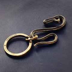 Snake Brass Keyring Moto KeyChain Snake Hook Keyrings Moto Key Holders Key Chain Key Rings for Men