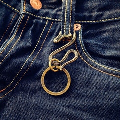 Snake Brass Keyring Moto KeyChain Snake Hook Keyring Moto Key Holders Key Chain Key Rings for Men