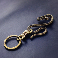 Snake Brass Keyring Moto KeyChain Snake Hook Keyring Moto Key Holders Key Chain Key Rings for Men