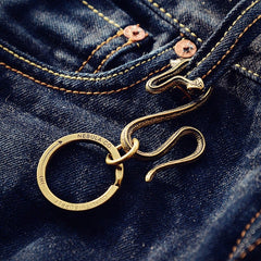 Snake Brass Keyring Moto KeyChain Snake Hook Keyring Moto Key Holders Key Chain Key Rings for Men