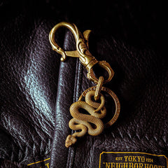 Snake Keyrings Brass Moto KeyChains Snake Hook Keyrings Moto Key Holders Key Chain Key Rings for Men