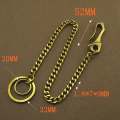 Solid Brass 15inch Wallet Chain Cool Punk Rock Biker Trucker Wallet Chain Trucker Wallet Chain for Men