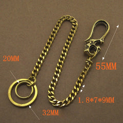 Solid Brass 15inch Wallet Chain Cool Punk Rock Biker Trucker Wallet Chain Trucker Wallet Chain for Men