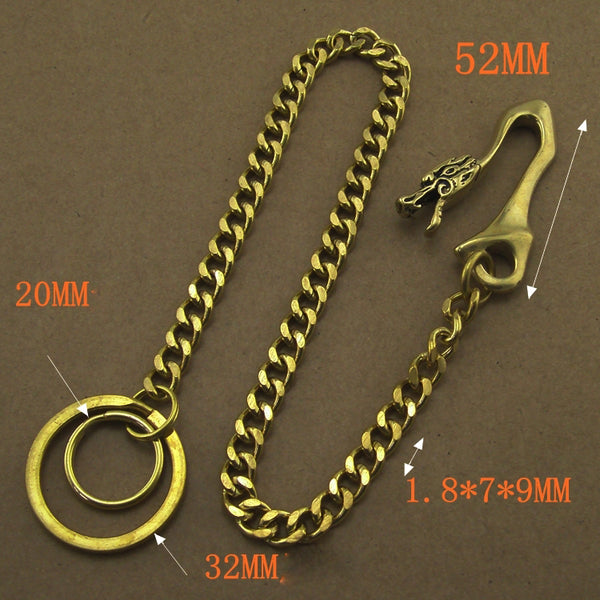 Solid Brass 15inch Wallet Chain Cool Punk Rock Biker Trucker Wallet Chain Trucker Wallet Chain for Men