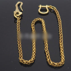 Solid Brass 18'' Wallet Chain Key Chain Gold Wallet Chain Pants Chain For Men