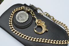 Solid Brass Cool Punk Rock Skull Wallet Chain Biker Trucker Wallet Chain Trucker Wallet Chain for Men
