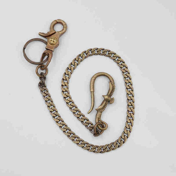 Solid Brass Cool Punk Rock Skull Wallet Chain Biker Trucker Wallet Chain Trucker Wallet Chain for Men