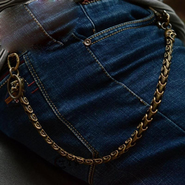 Men Biker Fashion Wallet Chain Metal Keychain Silver Chunky Thick Links Extra Long 33 Punk Rocker Men Biker Fashion Wallet Chain Metal Keychain Silver Chunky Thick Links Extra Long 33 Punk Rocker