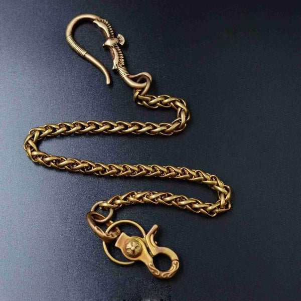 Solid Brass Cool Punk Rock Wallet Chain Biker Trucker Wallet Chain Trucker Wallet Chain for Men