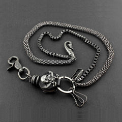 Solid Metal Leather Skull Wallet Chain Cool Punk Rock Biker Trucker Wallet Chain Trucker Wallet Chain for Men