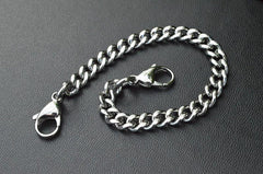 Cool Silver Brass Stainless Steel Mini Key Chain Wallet Chain Hanging Chain for Men