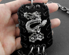 Solid Stainless Steel Chinese Dragon Wallet Chain Cool Punk Rock Biker Trucker Wallet Chain Trucker Wallet Chain for Men
