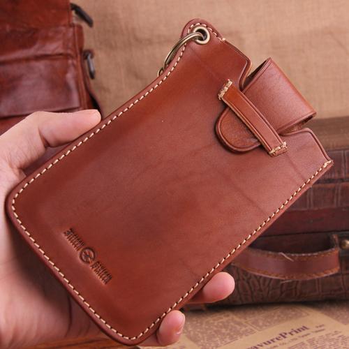 Genuine Leather Mens Cool Phone Key Wallet Card Slim Wallet Key Holder Car Key Case for Men