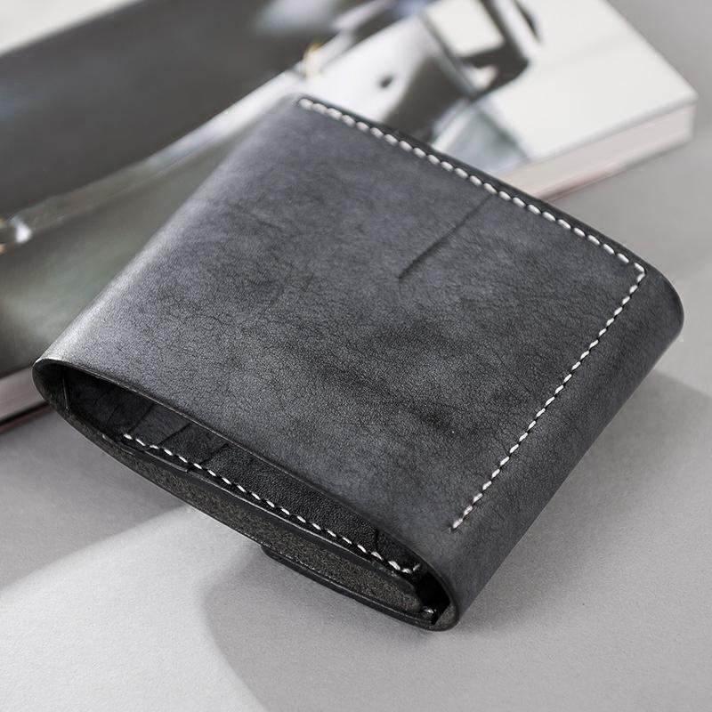 Handmade Leather Mens Cool Slim Leather Wallet Men Small Wallets Trifo –  iChainWallets