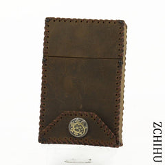 Cool Handmade Leather Mens Coffee Cigarette Holder Case for Men