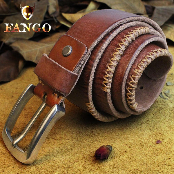 Handmade Genuine Leather Mens Leather Men Brown Black Belt for Men Cool Leather Belt