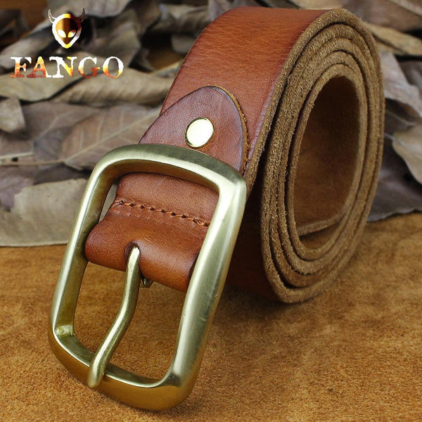 Handmade Genuine Leather Mens Leather Men Brown Belt for Men Cool Leather Belt