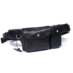 Genuine Leather Mens Small Chest Bag Sling Bag Waist Bag Hip Pack Belt Bag Fanny Pack Bumbag for Men